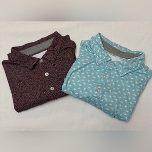 Lot of 2 AndersonOrd Polo Shirt Mens large Performance Golf Stretch Short Sleeve